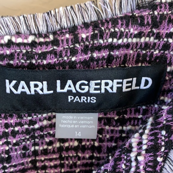 Karl Lagerfeld Vintage Size 14  purple tweed sleeveless Dress - Picture 6 of 6